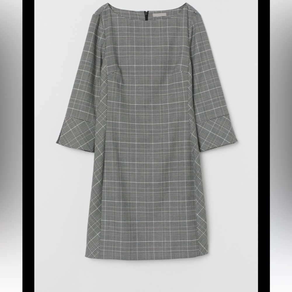 H&M Black & White Plaid Chic Shift Dress